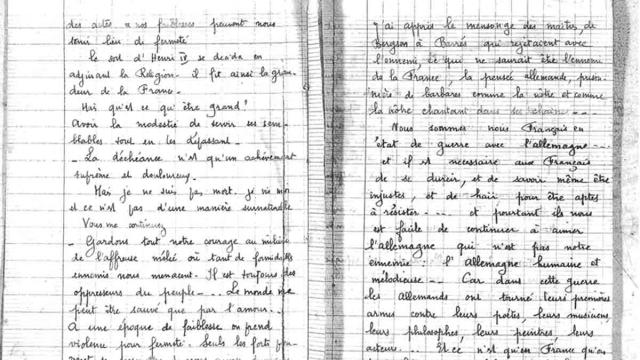 Extraits du cahier de Denise Bardet